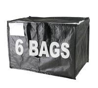 Moving & Storage Bags - HEAVY DUTY 100L - PREMIUM Grade, Reusable Zippered Tote for Moving House, Clothes Storage, Camping, Attic & More - Industrial Strength Laundry & Utility Bag (6 Bags)