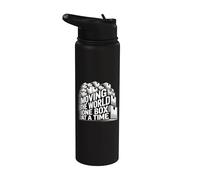 Moving The World One Box At A Time Movers Quote Stainless Steel Insulated Water Bottle