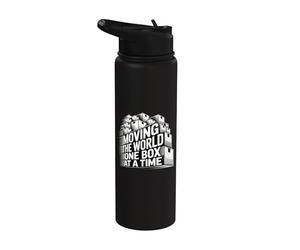 Moving The World One Box At A Time Movers Quote Stainless Steel Insulated Water Bottle