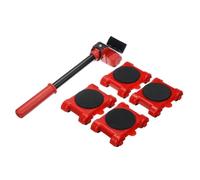 Moving Tools 5pcs/set Furniture Lifter Heavy Duty Furniture Mover Transport Moving System 4 Move Roller 1 Wheel Bar Lifting Hand Tool Set