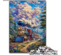 Moving Train 1000 Pieces Jigsaw Puzzle For Adults Teens, for Age 14+ Game Wall Decoration Unique Gifts for Birthday And Christmas (50x75cm)