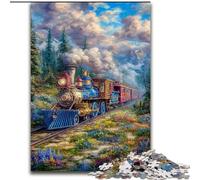 Moving Train Puzzles for Adults 1000 Pieces, Brain Intelligence Challenge Addictive Toys Birthday Gifts for Age 14+ (50x75cm)