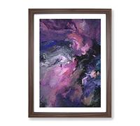 Moving With The Night Abstract Framed Wall Art Print A2 Walnut