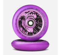 Movino Stunt Scooter Wheels Replacement Wheels Replacement Wheels Pack of 2 110 mm Aluminium Polyurethane 100 kg Load Capacity Full Core Skull Purple