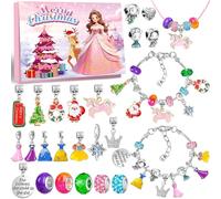 MOVINPE Charm Bracelet Advent Calendar DIY Making Kit for Teenage Girls, 2024 Princess Jewelry Countdown to Christmas, 24 Days Surprise Gifts for Teen Gir Daughter, Girlfriend, GrandDaughter