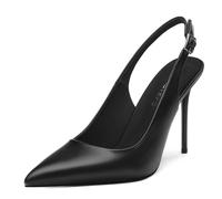 MOVINSTEPS Slingback Stiletto Heels for Women Heeled Sandals Pointy Closed Toe Classy Pumps Comfy Bridal Wedding Prom Party Evening Dressy Shoes 4 Inch, Black, 6.5 UK