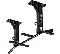 MOVIT professional pull-up bar for ceiling mounting, up to 350 kg, 6x non-slip handles, 2x eyelets for accessories, tested for harmful substances, black, door rack pull up bar
