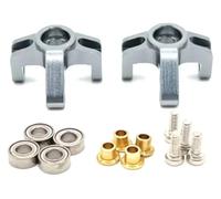 Moviziroten RC Steering Knuckle for FMS FCX24M for Camel D90 D110 1/24 2pcs Metal Front Cup Car Parts and Accessories Upgrades and Replacements and Use(Red)(Silver)