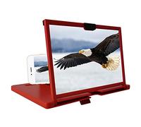 MOVKZACV 12" Phone Screen Magnifier - Portable Foldable Phone Stand 3D HD MobilePhone Magnifier Projector Screen for Movies, Videos, and Gaming, for All Smartphone, gifts for men, Red