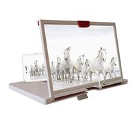 MOVKZACV 12'' Portable Foldable Phone Stand - 3D HD Mobile Phone Magnifier Projector Screen for Movies, Gaming, Videos - White