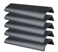 MOVKZACV Black Drawer Pulls, Finger Edge Pull Concealed Handle,Modern Style Cupboard Handles for Home Kitchen Door Drawer Cabinet Aluminum Alloy (5Pcs L:200mm)
