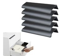 MOVKZACV Black Drawer Pulls, Finger Edge Pull Concealed Handle,Modern Style Cupboard Handles for Home Kitchen Door Drawer Cabinet Aluminum Alloy (5Pcs L:120mm)