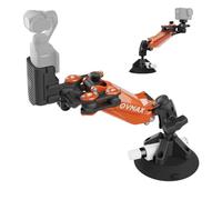 Movmax Blade Arm Nano Shock Absorber Car Mount for DJI Pocket & Action Cams | for DJI Osmo Pocket 3 4 4P/Action6/5Pro/4, GoPro13/12, Insta360 Luna/X5/4/3/Ace, Suction Cup Mount Stabilizer, P ABS,Orange
