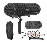 Movo BWS1000 Blimp Microphone Windshield Mount and Vibration Protection System for Shotgun Microphones - Features 12-point Internal Shock Mount, Integrated XLR Cable, Deadcat Windscreen, Grip Handle