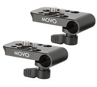 Movo CAB1000 15mm Modular Rod Clamp Adapter - Mounts Cameras, Monitors, Recorders to Rigs with Multiple 1/4" & 3/8" Male/Female Mounting Threads (2 Pack)