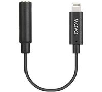 Movo IMA-1 Female 3.5mm TRRS Microphone Adapter Cable to Lightning Connector Dongle Compatible with Apple iPhone, iPad Smartphones and Tablets - Optimized for Microphones/Pro Audio,black