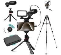 Movo iPhone 15 Vlogging Kit - USB-C Compatible - Accessories: Tripod, Phone Mount, LED Light, Shotgun Mic - YouTube Starter Kit