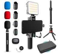 Movo iVlogger-PRO Vlogging Kit for iPhone/Android - YouTube Starter Kit for Content Creators - Accessories: Phone Tripod, Phone Mount, RGB Light and VXR10 Shotgun Mic (iVlogger-PRO-Wireless)