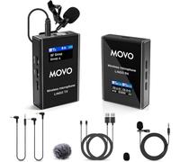 Movo Lingo 48-Channel UHF Wireless Microphone System for Camera - Wireless Camera Mic Compatible with Canon EOS, Nikon, and Sony DSLR Cameras - for Filmmaking, Vlogging, Interviews, Content Creation