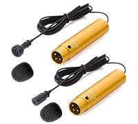 Movo LV-6 Pro Grade Omnidirectional and Cardioid XLR Lavalier Condenser Microphone Set (48V Phantom Powered)