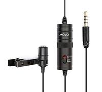Movo LV1 Lavalier Lapel Clip on Microphone for Cameras, Camcorders and Smartphones Compatible with iPhone and Android Perfect Lav Mic for Filming Podcast, Vlogging and YouTube Videos