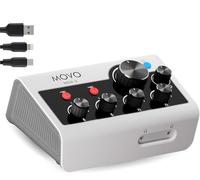 Movo MDX-2 2 Channel XLR Portable Audio Interface - Compact, Battery-Operated Design - Compatible with PC, Mac, iPhone, iPad, and Android, 48V Phantom Power, USB-A, USB-C, & Lightning Cables Included