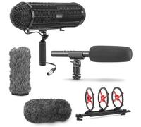 Movo Shotgun Blimp Microphone Bundle - Powerful XLR Microphone for Camera - Video Mic for DSLR Camera Accessories - Shotgun Mic Grip for Boom Mic - Blimp with XLR Cables - Pro Video Equipment