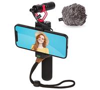 Movo Smartphone Video Rig with Shotgun Microphone, Grip Handle, Wrist Strap for iPhone 5, 5C, 5S, 6, 6S, 7, 8, X (Regular and Plus), Samsung Galaxy, Note and More