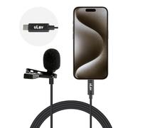 Movo uLav-L Digital Lavalier Omnidirectional Clip on Microphone with USB-C Connector Compatible with iPhone 15/16 and Up, iPad-Pro (20-Foot Cord)