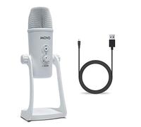Movo UM700W White Desktop USB Microphone for Computer - Studio Mic With 4 Pickup Patterns for PC, Mac, and Android - Best for Podcast Recording and Streaming Setup