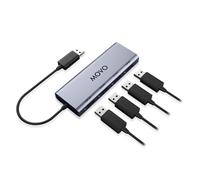 Movo UMX-1 USB Microphone Hub - 4-Port Powered USB Interface for Podcasting & Streaming Mics - Low-Noise, High-Speed