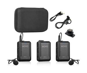 Movo WMX-1-DUO 2.4GHz Dual Wireless Lavalier Microphone System Compatible with DSLR Cameras, Camcorders, iPhone, Android Smartphones, and Tablets (60m Audio Range) - Great for Teaching Tutorials