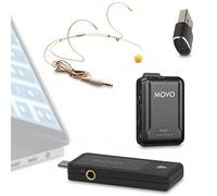 Movo WMX-1-UH USB-C Wireless Headset Microphone - USB Wireless Headset Microphone for Computers, Smartphones, and Tablets
