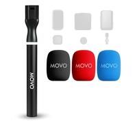 Movo WMX-HM2 Wireless Microphone Handle for DJI Mic, Rode GO II - Handheld Interview Grip with Mic Holder, Adapter & 3 Windscreens - for YouTube, TikTok, Journalism, Content Creation