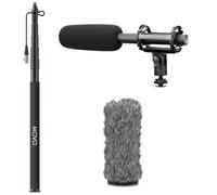 Movo XLR Shotgun Microphone & Boom Pole Kit - Professional Location Sound Recording Bundle with Shotgun Mic and Boompole with Internal XLR Cable for Filmmaking, ENG, and Broadcast Audio