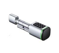 MoVols Ttlock App Tuya Bluetooth Smart Cylinder Digital Password RFID Card Key Code Keyless Euro Profile Lock Cylinder For Entry Door (Color : Silver Ttlock, Size : A 45 B45)