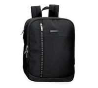 Movom Buster Adaptable Laptop Backpack 13.3" Black 27x36x12cm Polyester with Faux Leather Details 11.66L, Black/White, Adaptable Laptop Backpack