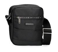Movom Buster Shoulder Bag Two Compartments Black 17x22x7.5cm Polyester with Faux Leather Details by Joumma Bags, Black/White, Two Compartment Shoulder Bag