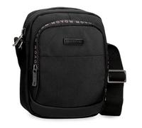 Movom Buster Shoulder Bag Two Compartments Black 17x22x8cm Polyester with Faux Leather Details by Joumma Bags, Black/White, Two Compartment Shoulder Bag