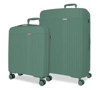 Movom Dark Green Suitcase Set 48x68x27 cm Rigid Polypropylene Integrated TSA Closure 109L 6.6 kg 4 Double Wheels Extendable Hand Luggage