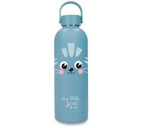 Movom Enjoy My Little Cat Blue Stainless Steel Bottle with Capacity for 500 ml and Measures 7 x 23 cm Stainless Steel