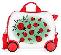 Movom Happy Time Multicoloured Kids Rolling Suitcase 41 x 34 x 20 cm Rigid ABS Combination Lock 25 Litre 2 kg 4 Wheels Hand Luggage