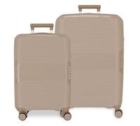 MOVOM Inari Champagne Luggage Set 49x68x27 cm Rigid Polypropylene Integrated TSA Closure 113L 6.1 kg 4 Double Wheels Hand Luggage