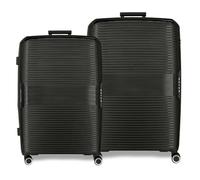 Movom Inari Luggage Set Black 68/78 cm Rigid 8 kg TSA Lock Integrated Polypropylene 8 kg 189L Extendable, Black/White, One Size, Suitcase Set