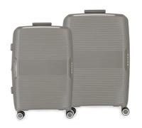 Movom Inari Luggage Set Grey 68/78 cm Rigid 8 kg TSA Closure Integrated Polypropylene 8 kg 189L Extendable, Grey, One Size, Suitcase Set
