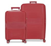 Movom Inari Luggage Set Red 55/68 cm Rigid Polypropylene TSA Lock 113L 6.5 kg 4 Wheels Double Hand Luggage, red, Suitcase Set