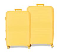 Movom Inari Luggage Set Yellow 68/78 cm Rigid 8 kg TSA Closure Integrated Polypropylene 8 kg 189L Extendable, Lemon Tree, One Size, Suitcase Set