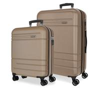 MOVOM Joumma Galaxy Champagne Luggage Set 55/68 cm Rigid ABS Integrated Combination Padlock 111L 6.5kg 4 Double Wheels Extendable Hand Luggage