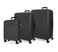 MOVOM Joumma Galaxy Suitcase Set Anthracite 55/68/78 cm Rigid ABS Integrated Combination Padlock 221L 11.4kg 4 Double Wheels Extendable Hand Luggage