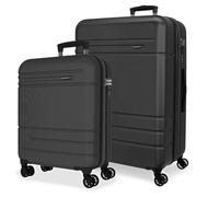 MOVOM Joumma Galaxy Suitcase Set Anthracite 55/68 cm Rigid ABS Integrated Combination Lock 111L 6.5kg 4 Double Wheels Extendable Hand Luggage